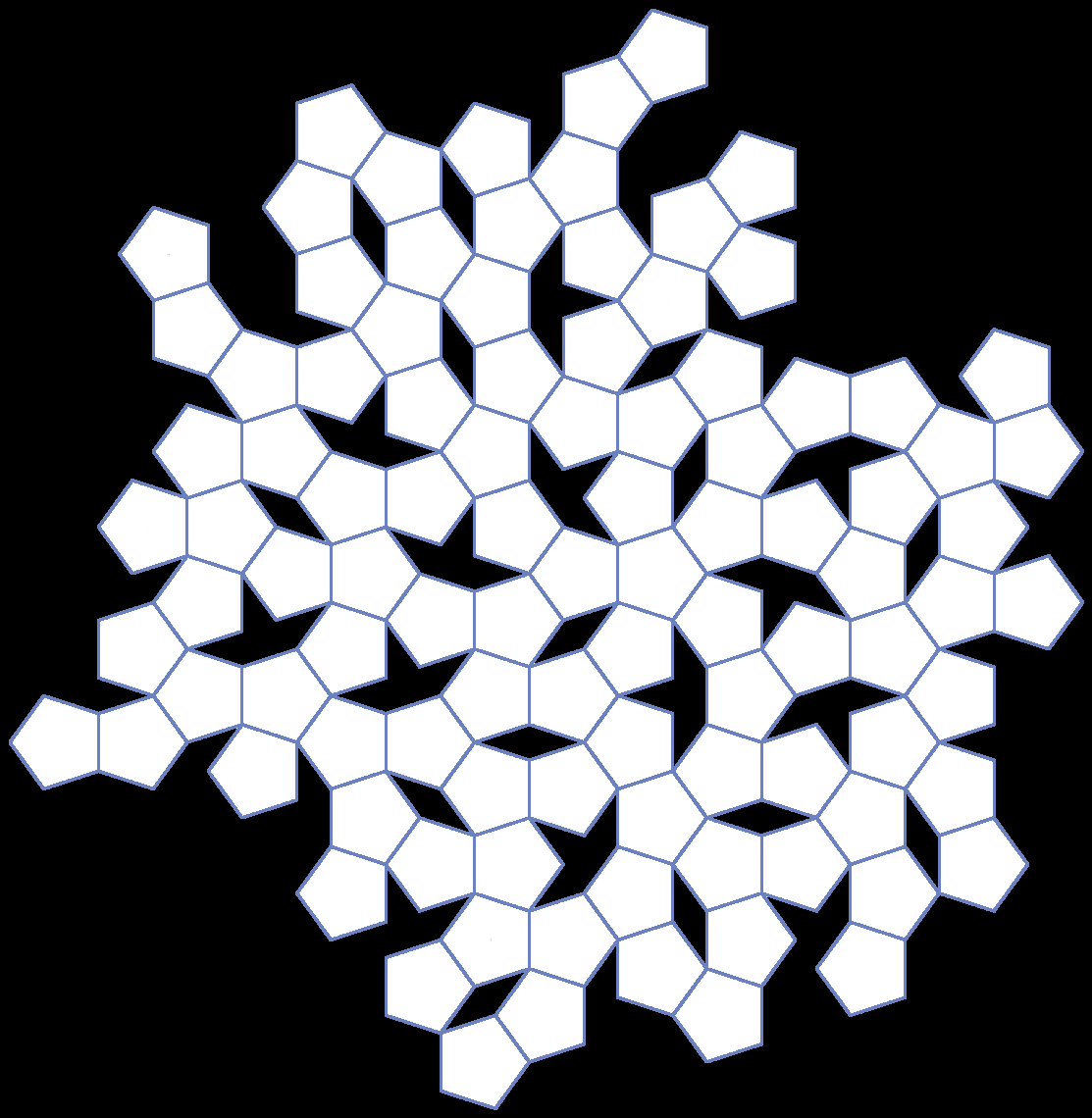 A pattern of pentagons